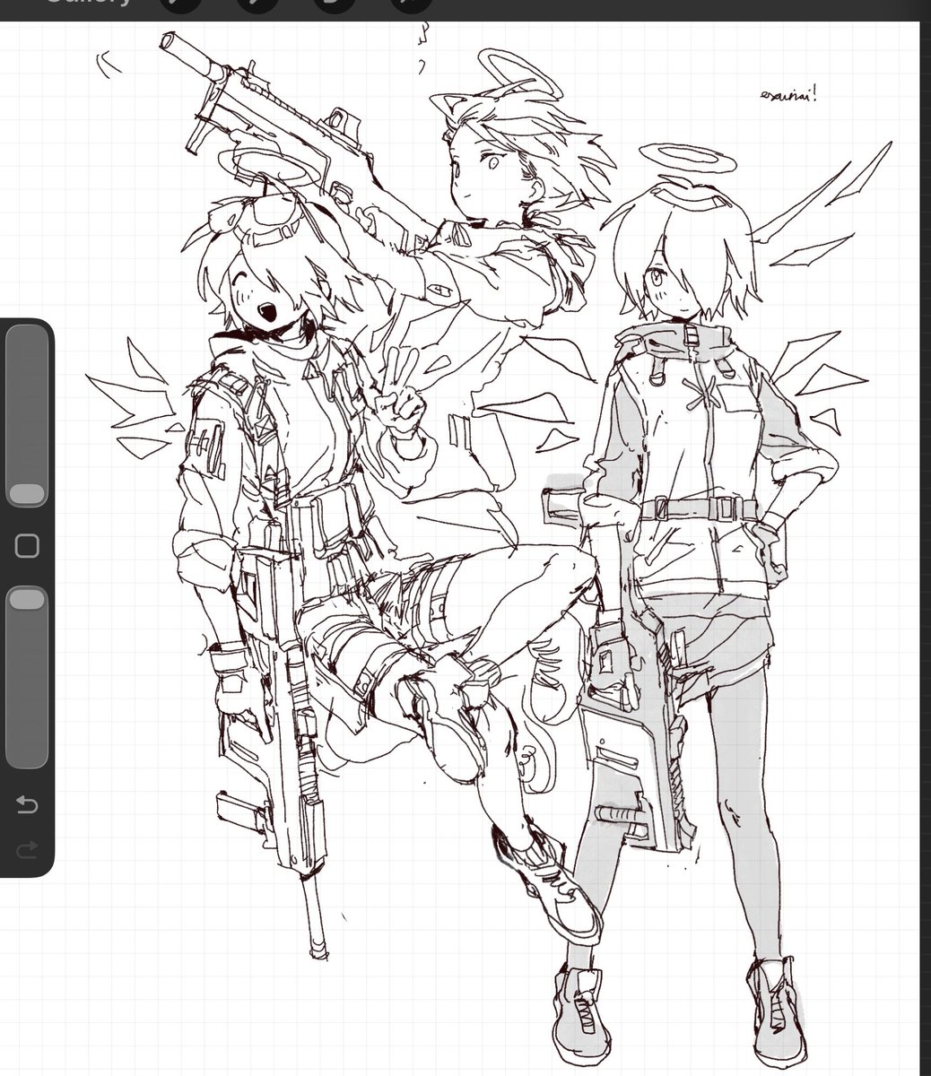 g1a1c2a1e2e2d2's tweet photo. i have been drawing lots of exusiai https://t.co/uJCpQRJTFO