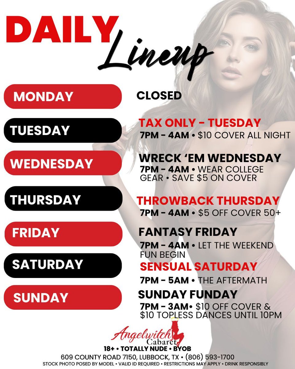 AngelwitchTX's tweet photo. Saturday night is calling. The weekend isn't over after tonight! #AngelwitchCabaret #SensualSaturday #LubbockNightlife #BYOB https://t.co/7MvqOKC8W2