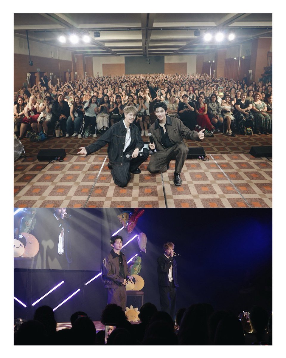 GMMTV's tweet photo. 💬 ขอบคุณแฟน ๆ ทุกคนที่มา Enjoy ด้วยกัน 
นี่คือช่วงเวลาสุดพิเศษที่สัญญาว่าจะไม่มีวันลืม
พวกเรารัก Energy ของพวกคุณ 🫰🏼
ดีใจมากที่ได้มาเจอทุกคนถึงที่นี่ 🥰
และหวังว่าเราจะได้กลับมาเจอกันใหม่เรื่อยๆ 
Grazie, Roma. We love you! ✨
•

 💬 Grazie a tutti i fan per essere venuti e per aver condiviso con noi questo momento speciale. È stato un momento così speciale che vi promettiamo di non dimenticarlo mai.
Adoriamo la vostra energia! 🫰🏼
Siamo felicissimi di essere venuti qui ad incontrarvi 🥰 E speriamo di potervi rivedere ancora e ancora in futuro.
Grazie, Roma. Vi amiamo! ✨
•
#JIBDreamFanmeet7 
#SkyNani1stFMinRome 
#JoongDunk2ndFMinRome 
#PondPhuwin2ndFMinRome
#GMMTV