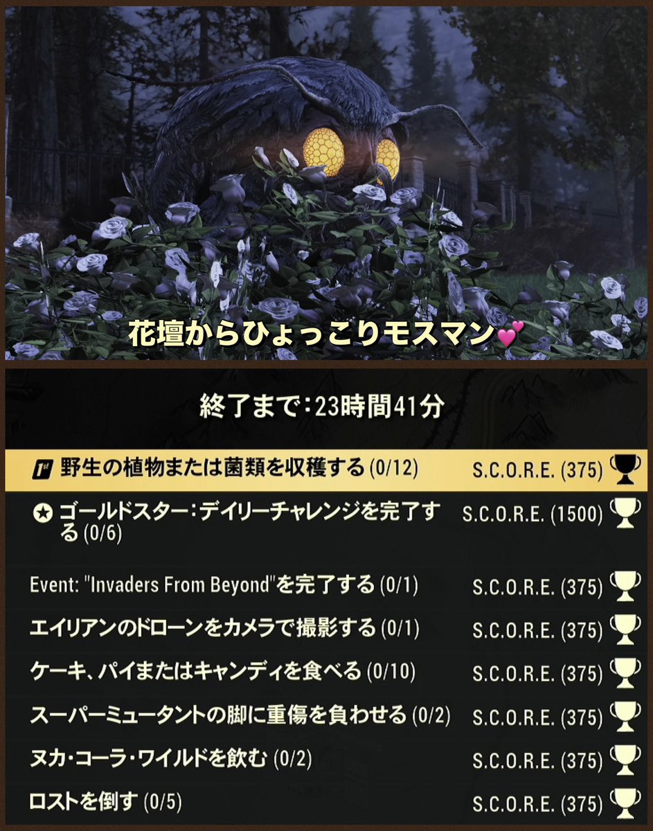nem_happy's tweet photo. #Fallout76 #フォールアウト76

本日のデイリーとOPS、アトミックショップ更新情報、そっと置いておきますね😇

👽「Invaders from Beyond」(毎正時)
⚔️OPSダブル変異
開催中

FREEで「補給物資」が貰えますよ🎁

今日もファイトです💪✨ https://t.co/XuvPCotPNi
