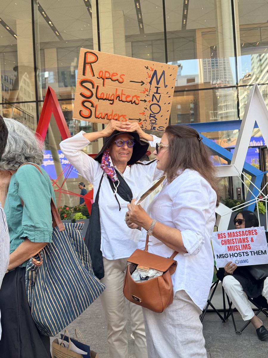 Hindus4HR's tweet photo. New York is one of the most diverse cities in the world. We will not stand by while a movement built on religious supremacy is normalized here. The RSS chief may speak inside MSG today. Outside, New Yorkers are saying clearly: this politics has no place in our city. https://t.co/bbQvpaSQsH