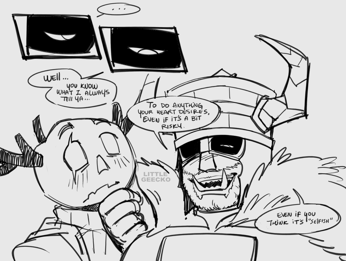 littlegeeckoALT's tweet photo. A kiss for the road? #doomsekkar #forsakenfanart https://t.co/ImKCKR9iZL