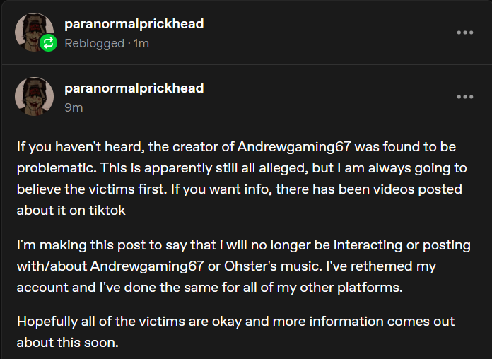 daveybirdd's tweet photo. this is from my tumblr, but it applies here. please look into this situation if you haven't yet.
#andrewgaming67 #andrewgaming67arg #ag67 #ag67arg https://t.co/NfiyXxb85k