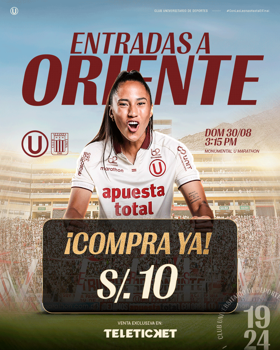 FutFemeninoU's tweet photo. ¡𝗠𝗔𝗡̃𝗔𝗡𝗔 𝗝𝗨𝗚𝗔𝗠𝗢𝗦 𝗧𝗢𝗗𝗢𝗦! 🦁👊

Que el @Monumental_U_  sea una fiesta. ¡Alienta a las Leonas en el clásico desde la tribuna Oriente!

🎟️ Adquiere tus entradas aquí 📷 https://t.co/AxhWFr7kea

#ConLasLeonasHastaElFinal https://t.co/Ceo8eFJj3K