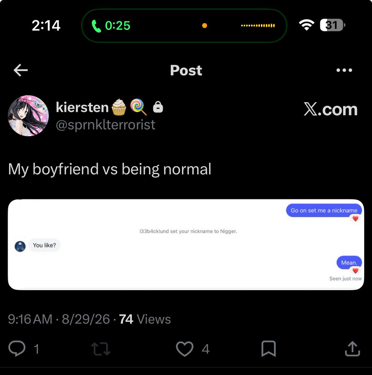 hauntingmound's tweet photo. White Girls showing off Their Racist boyfriend like we gaf 😭😭😭 https://t.co/LIf77BbSl2