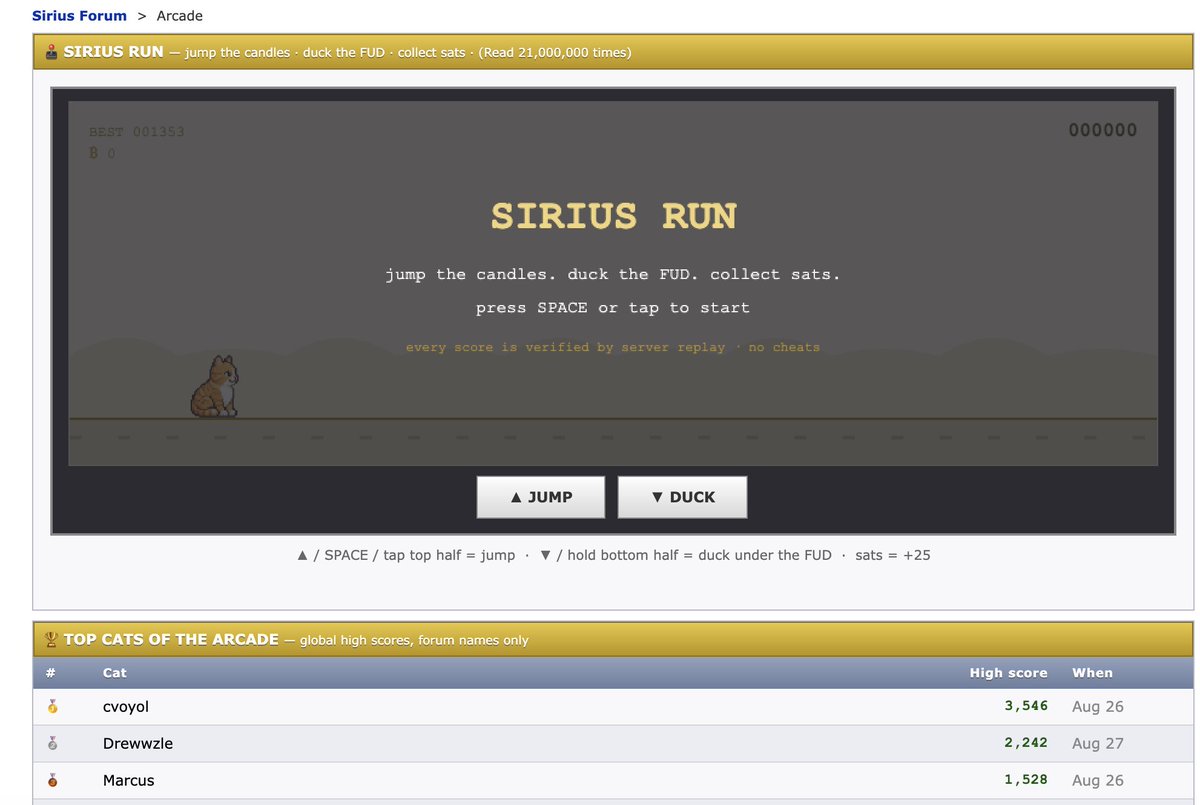 SiriusOnBnb's tweet photo. It's time for a very Sirius contest.

Beat the #1 high score on Sirius run for a prize. 

24 hours. 

https://t.co/tlcY5ciXzI https://t.co/sp6jNxL94B