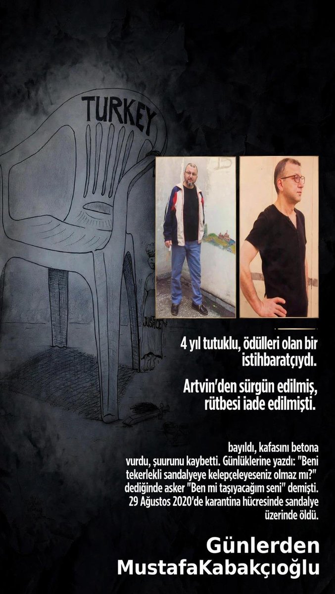 kybdlnhayatlar's tweet photo. Cezaevinde bir insanın hastalanmasına kader diyerek geçemezsiniz. 

Tedavi edilmemesi, yalnız bırakılması ve sonunda ölmesi ise asla “normal” değildir. Mustafa Kabakçıoğlu’nun yaşadıkları bunun en acı örneklerinden biri. Unutmayın, unutturmayın.

Günlerden MustafaKabakçıoğlu https://t.co/BKdDOs9JXv