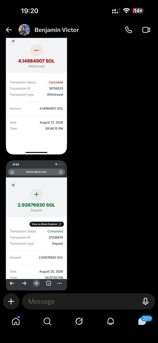 TeeXau's tweet photo. @Derivdotcom 
Kindly provide a working environment to your traders.
This trader deposited money to your broker traded and is trying to withdraw but you keep canceling the transaction.
This is not the way to do business.
@Derivdotcom pay your traders

Please help tag @Derivdotcom  and repost