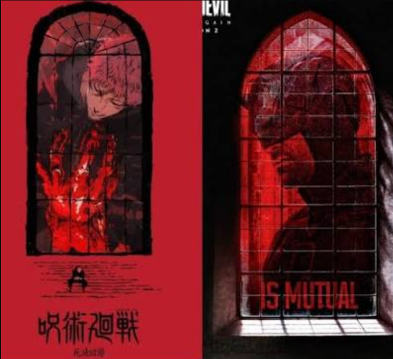nerdoki's tweet photo. MAN me quede alucinado ante este dato.

El otro día un amigo mio full friki de los comics me dijo que Daredevil, serie que recién me estoy viendo gracias a el Castigador, se habia inspirado en un poster de JJK y son igualitos lol

(360p btw) https://t.co/LqvudGEyBZ