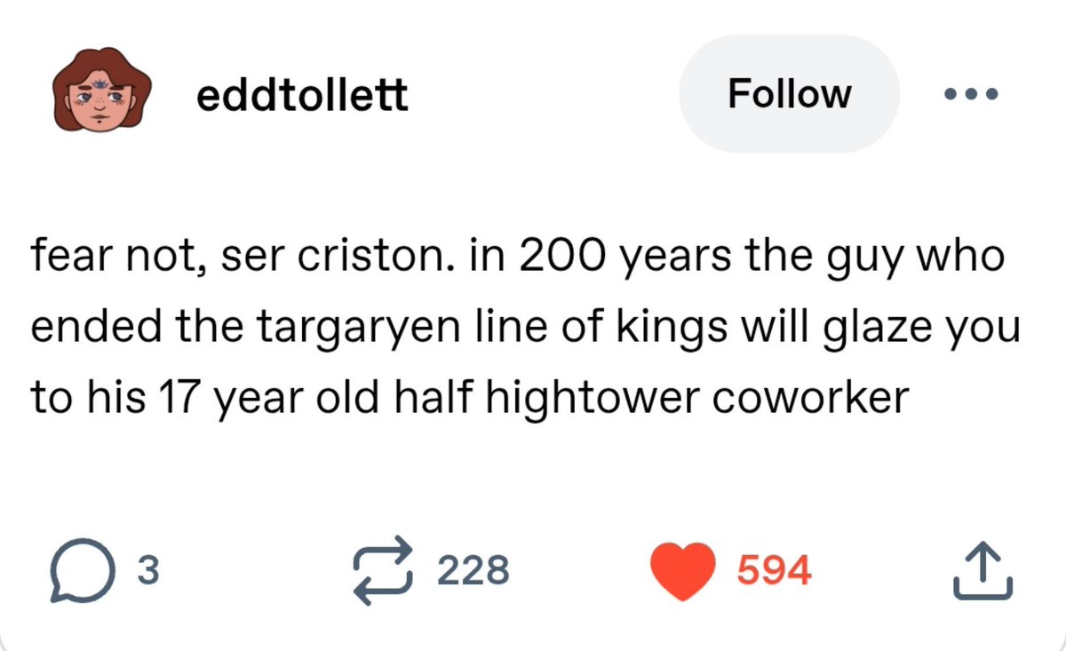 gwaynstonism's tweet photo. hotdtmblr brings real gems to us 10 criston cole stans sometimes https://t.co/zunIy8QH9u