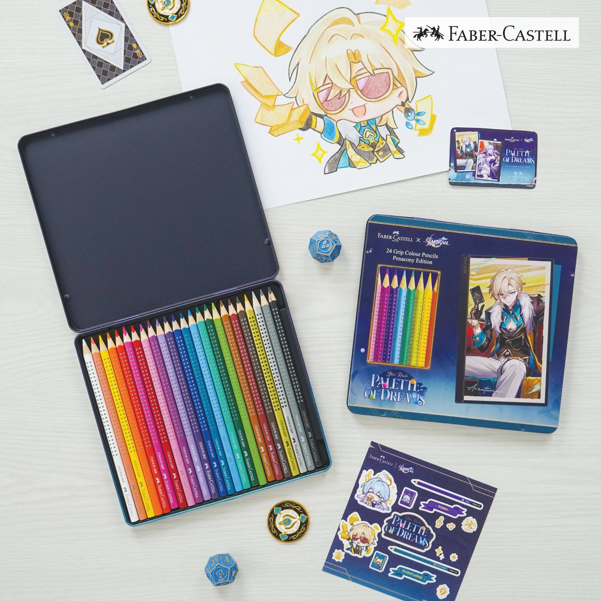 MythusStar's tweet photo. HSR x Faber-Castell Merch Showcase!

#honkaistarrail #HSR #StarRail #崩壊スターレイル #Aventurine #Robin https://t.co/FLzDYsvZg4