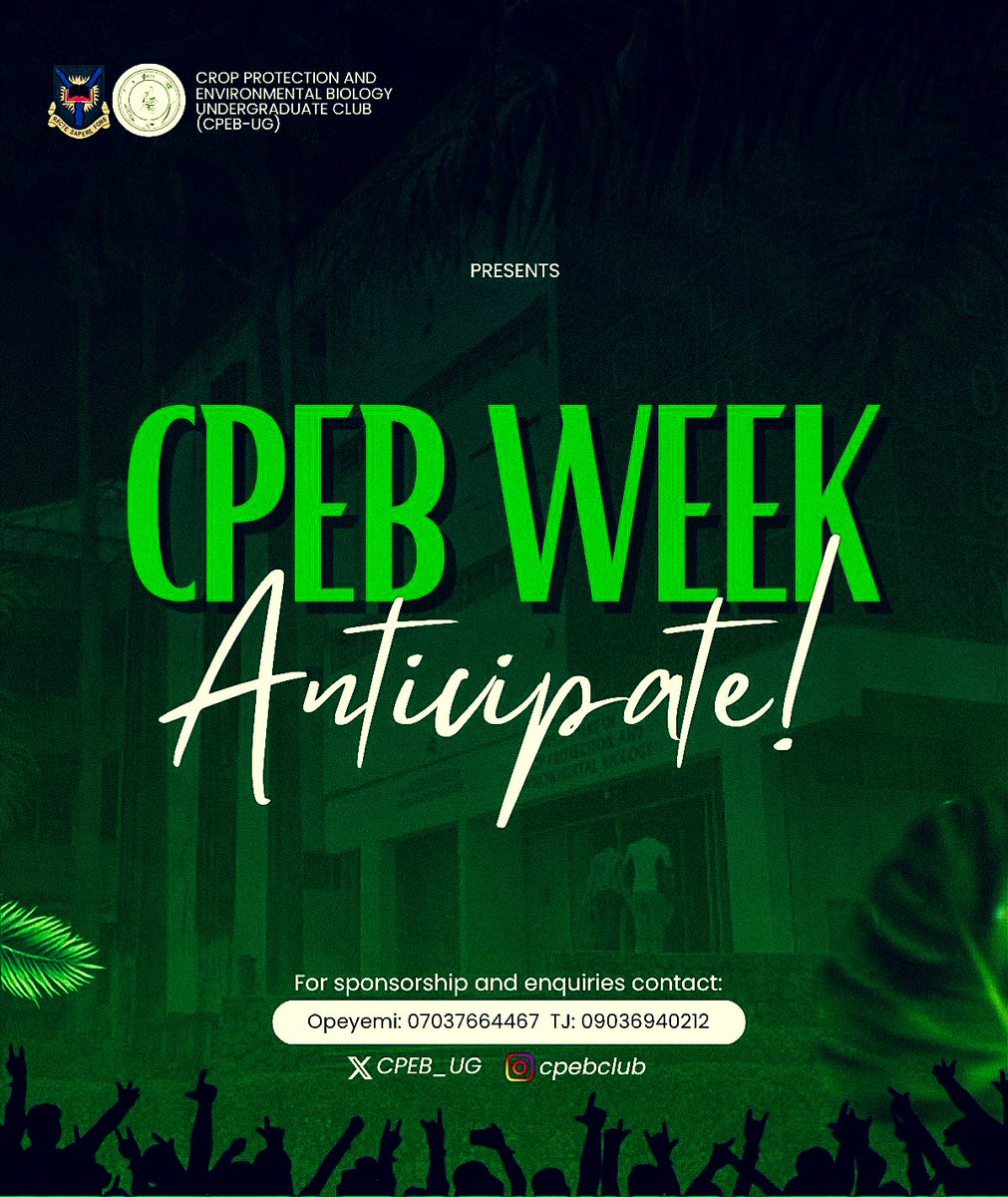 CPEB_UGCLUB's tweet photo. CPEB WEEK is here again!

Get ready for a week of growth, networking, innovation, sports, culture, and unforgettable experiences as we celebrate the excellence of our department.
This is more than an event. It is a tradition.
Stay tuned for dates, and activities.
Anticipate! https://t.co/XLAKYkOqUe