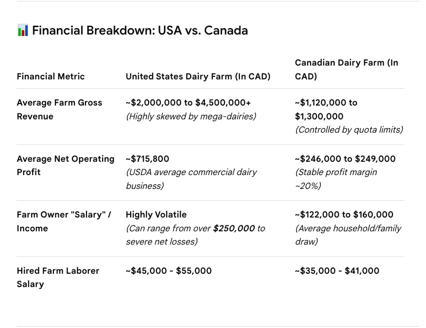 SJCFutures's tweet photo. @Libropt I have zero words for how wrong you are. These are the actual numbers. An American farm is averaging nearly 4x in profit and 2x "salary" for the owner. These are in CAD. https://t.co/jdTzwAT9Sb