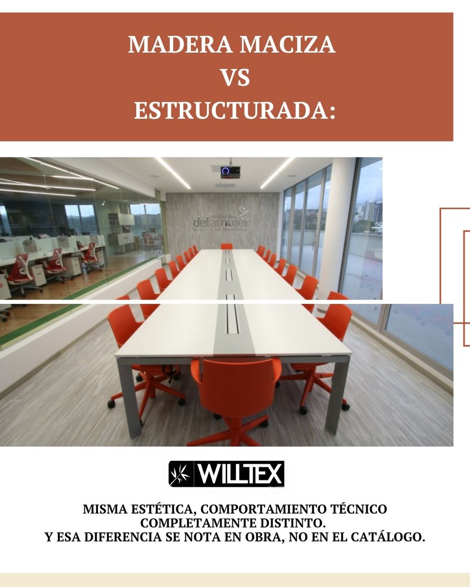 WilltexLtd's tweet photo. Maciza: estética natural, pero sensible a humedad y temperatura. Estructurada: misma apariencia con mayor estabilidad dimensional.

En proyectos corporativos y hoteleros, elegir bien impacta el costo total del piso. Willtex te asesora antes de obra.

#Willtex https://t.co/pN8loYYMg2