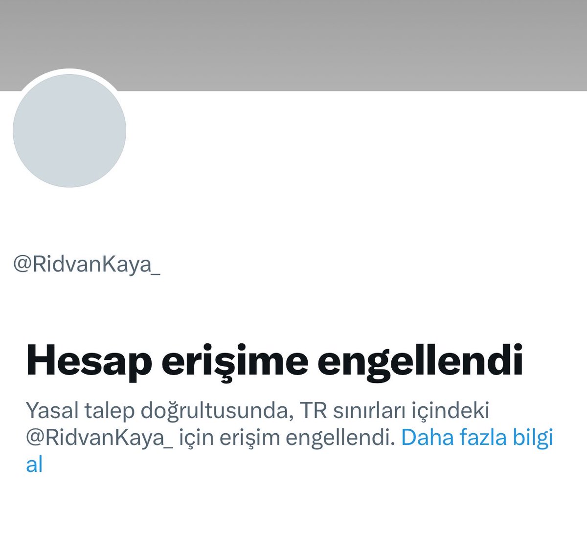 umitkudbay's tweet photo. Rıdvan Kaya ağabeyin hesabına erişim engeli getirildi.

Akıl, iz’andan, hukuktan ve hakkaniyetten uzak bu kararı almaya sizi ne sevketti? 

@iletisim 
@adalet_bakanlik 
@tcbestepe https://t.co/jnB6q8TH4g