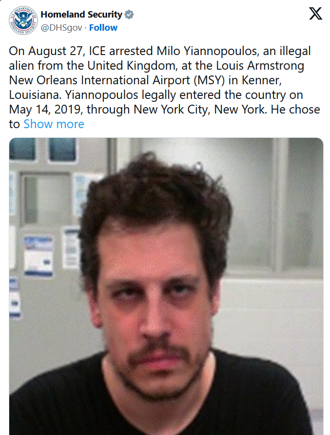 ProfBlacktruth's tweet photo. I like that DHS explicitly called him an "illegal alien." It's WAY past time that phrase was brought back.
Word is that he's back in the UK now.
All the shameless sucking up that he did, just to get humiliated and deported by the same white racists he supported.
#PoeticJustice https://t.co/lprxY0gjnx