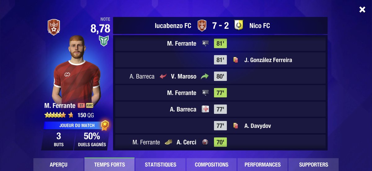 NicoFCfr's tweet photo. Ligue: Alors que Nico FC avait réussi à égaliser 2-2 à la mi-temps grâce à Ducasse et à Da Costa Silva en 5min avant la 45e, le match tourne au cauchemar en 2e mi-temps. 2 rouges, 2 penaltys, pour une lourde défaite 7-2. Nico FC descend à la 7e place à 5pts du top3. #TopEleven https://t.co/SggqDWcB5F