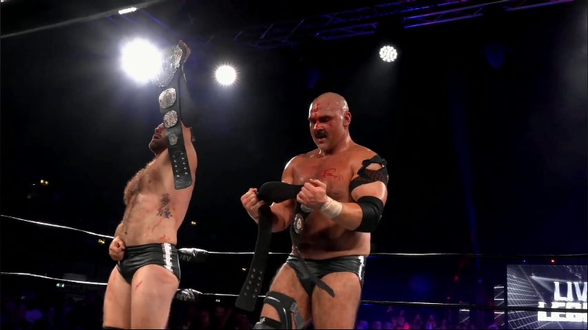 Fightful's tweet photo. FTR defeated Cowboy Way to become the NEW RevPro Undisputed British Tag Team Champions! https://t.co/XwAlQGHUfp