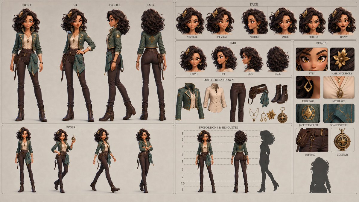 meAsifAi's tweet photo. Give me any character reference image and this prompt will turn it into a complete, production-ready character sheet. 🎨✨

Face • Front • 3/4 • Profile • Back • Hair • Outfit • Details • Poses • Proportions

Just drop your character in the prompt — the character sheet is ready.

Created with @higgsfield_ai using chapgpt 2.0

Prompt 👇🏻