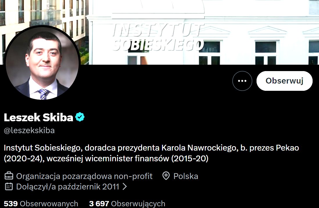 GromMichal's tweet photo. Leszek #Skiba. Były prezes Pekao.
Zatrudnił w banku kobietę będącą sprzedawczynią w sklepie z ołówkami. 
Dał gabinet, zarobiła około 1 milion 600 tysięcy złotych, nie musiała chodzić do pracy. To  zona #Piesiewicza.
#Nawrocki w nagrodę zrobił go swoim doradcą. https://t.co/HDjZGyzHYS