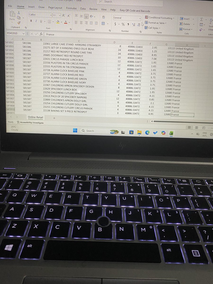 vheeorji22's tweet photo. Downloaded a dataset with 541,910 rows and 8 columns into Excel and now my laptop is hanging 😩😂 https://t.co/PhecHQYdwt