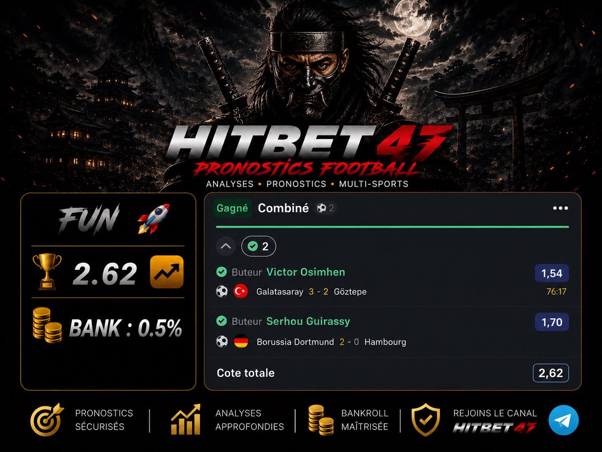 HITBET47x's tweet photo. FUN PRIVÉ 🏆 2.62 📈

LE FUN C'EST VALIDÉ ✅
15/20 buteurs validés en Août https://t.co/60EWEbgk3O