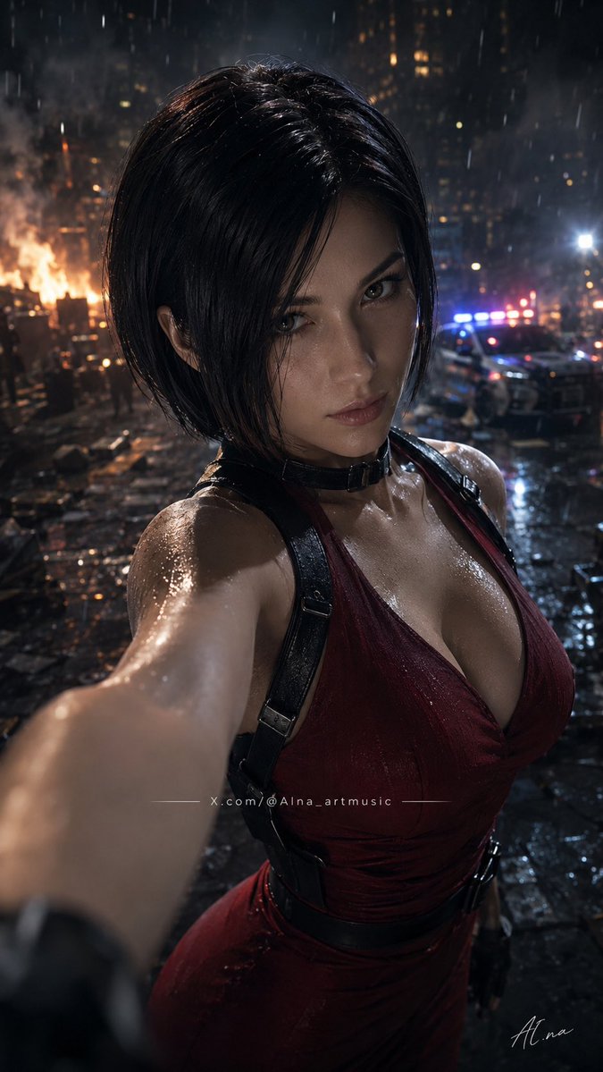 AIna_artmusic's tweet photo. 🔥 Ada Wong in Raccoon City.

The city is collapsing. Sirens everywhere. Fire in the streets. Everyone else is looking for a way out…

Ada is walking straight in. 🔴

The city may be infected. Ada remains untouchable. 🖤

Which Ada moment hits hardest — 1, 2, 3, or that final power walk in 4? 👀🔥

#AdaWong #ResidentEvil #ResidentEvil2 #RaccoonCity #RE2 #Capcom #AIart