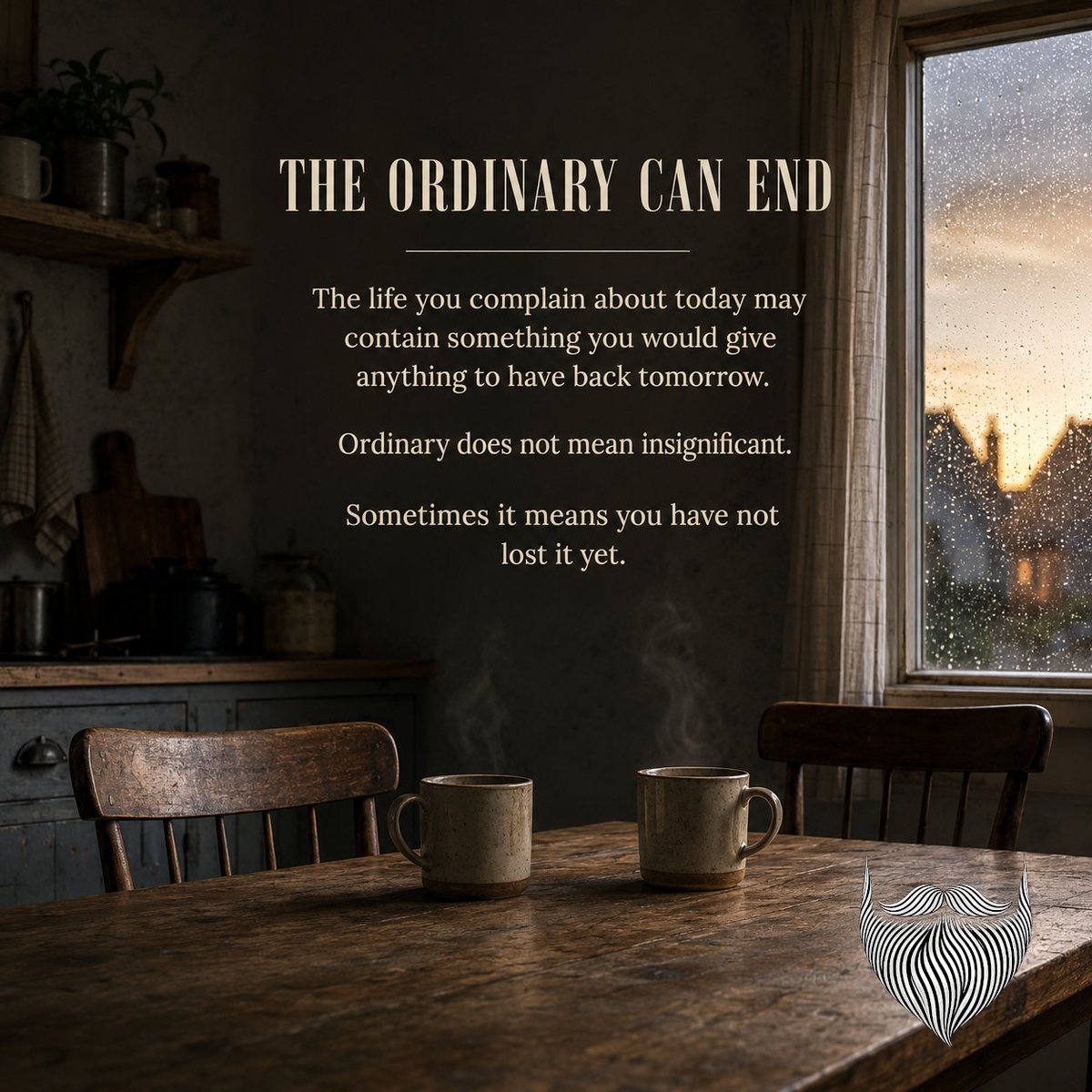 ManCard558038's tweet photo. One morning, you may pour two cups out of habit—and remember halfway through that only one of you is still here.
You will not miss the special occasions most.
You will miss the ordinary mornings you barely noticed.
#mancard https://t.co/0GH5ejGtL9