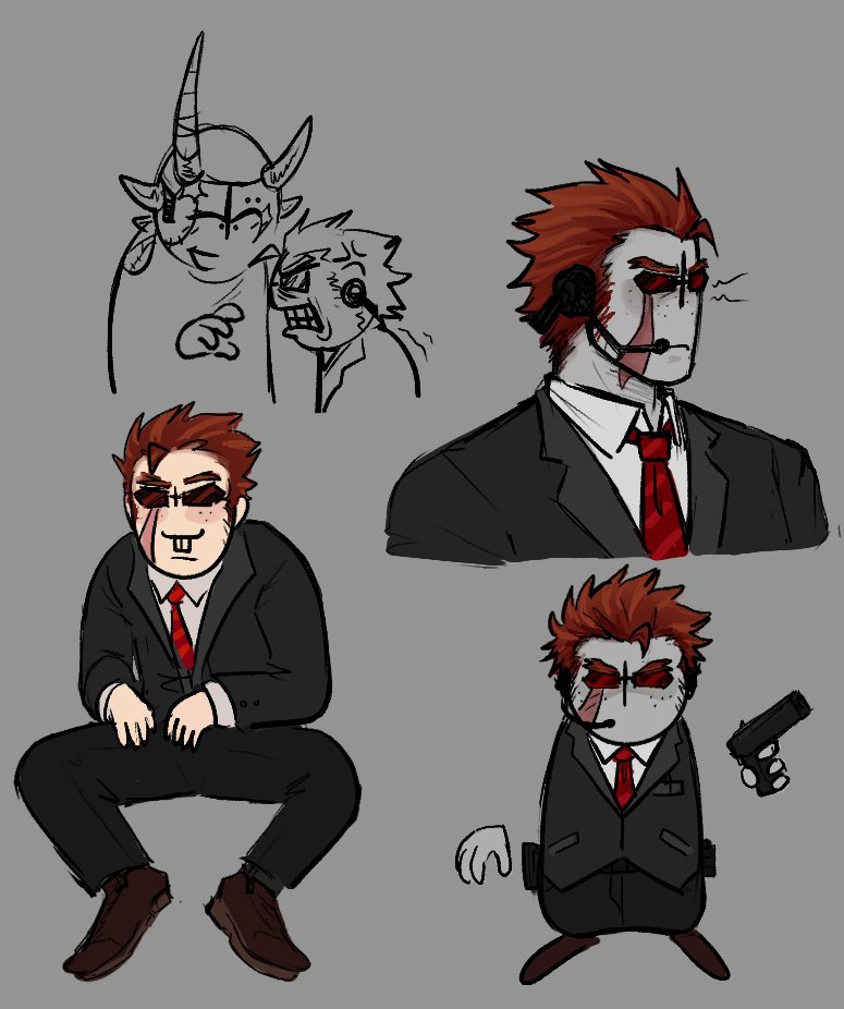 Oogatron_'s tweet photo. made an agent oc to make myself draw more madcom, his name is Norman and idk his lore yet https://t.co/FkVes3d5Sy