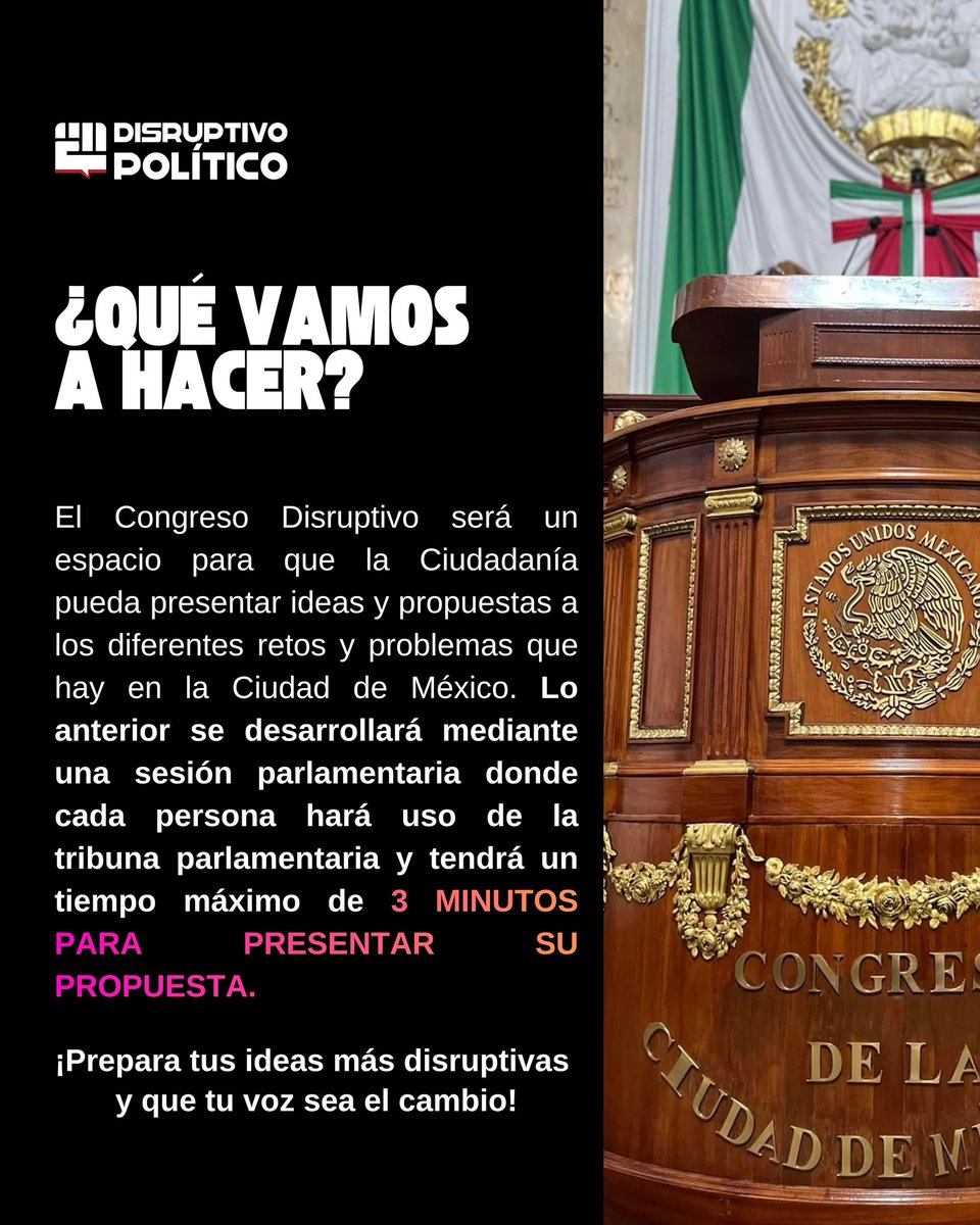 DisruptivoP's tweet photo. 🚨Congreso Disruptivo 2026.

Ir hacia donde nadie ha ido, hacer lo que nadie ha hecho, de eso se trata todo. 

¡Resistir, Redignificar y Revolucionar! https://t.co/xjkNchnmXa