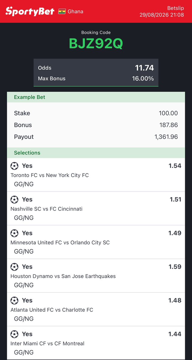 29_xhelo's tweet photo. 11+ ODDS ON BOTH TEAMS TO SCORE ON MLS ⚡️❤️

CODE - { BJZ92Q } 🏆
good luck 🍀 https://t.co/evaXiVkvdP