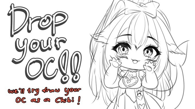 itsparkerSuzy's tweet photo. Hey Friends!

DROP YOUR OC!

we’ll try to turn your OC into a chibi (❤️ ω ❤️)

Follow + Like + Repost appreciated
Artists Vtubers &amp; Gamers

welcome  Let see Who’s first? 🔥

#OCs #FreeSketches #DigitalArt #CharacterDesign #ArtistOnTwitter #SketchDaily #GameOnline #Vtuber https://t.co/g6wfFxJ9Rw