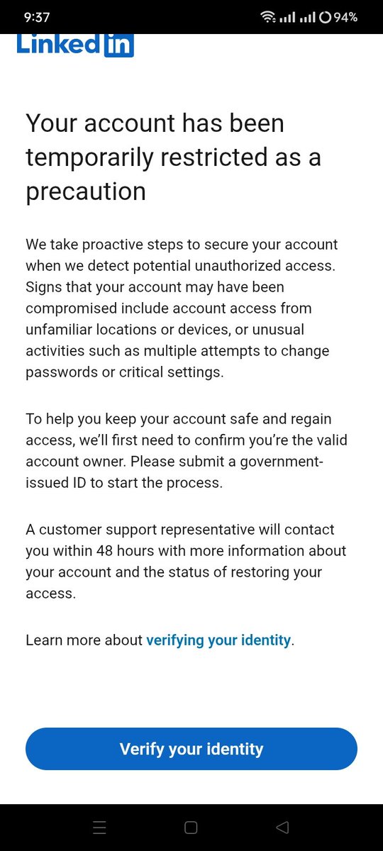 Romiali2004's tweet photo. @LinkedInHelp My account has been locked under a false security flag for 5+ months despite passing Persona ID verification multiple times.

Automated forms are stuck in a loop. I’ve submitted official BBB &amp; CA AG complaints. Please manually review my case.

Case: #260314-016375 https://t.co/ulrnI97VwT