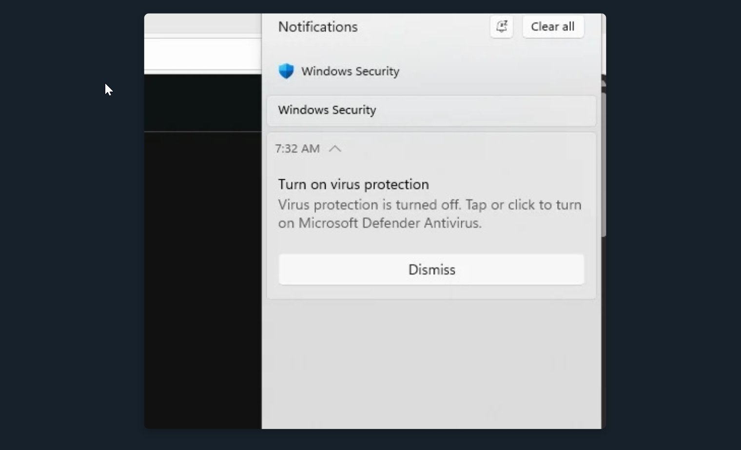 Photo: x.com False Windows Defender alert on Windows 11