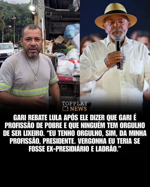 NellyYumi's tweet photo. Depois do Mula criticar os garis desse Brasil 👇👇👇 https://t.co/tRikoUYty4