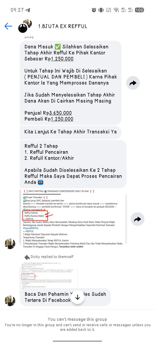 byyorel's tweet photo. jadi saya menganggap hal tersebut adalah hal biasa dalam jual beli akun game juga.

tapi setelah saya mentransfer uang jaminan tersebut, admin rekber tersebut meminta uang garansi lagi di grup yang ditujukan kepada saya dan buyer sebesar 1.250.000 IDR

— https://t.co/DePQAWUPfx