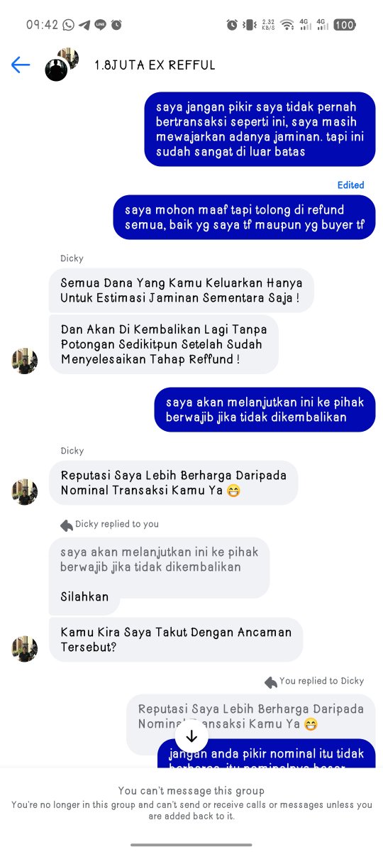 byyorel's tweet photo. karena rekber tersebut juga mengatakan bahwa itu adalah jaminan TERAKHIR, dan akan MENCAIRKAN saldo saya setelahnya.

tapi ternyata, lagi-lagi diminta jaminan. dan saya pun sudah tidak bisa menoleransi hal tersebut.

— https://t.co/Xrujj7i1vm