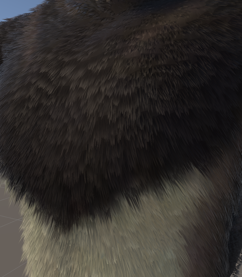 Kayzewolf's tweet photo. Trying out some different fur work. Not sure if I can get this working the way I hope, but definitely looks nice. Still some artifacts and such. https://t.co/0eLRYfEJyu