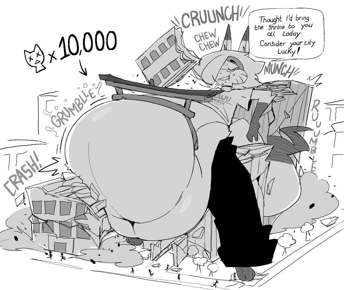 yokaiflavor's tweet photo. coming to a city near you  
#macro  #vore  #fatfur https://t.co/tzXmPxkEc7