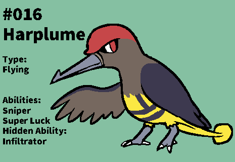 NamakoBussey's tweet photo. Here are some more evolutionary relatives of Pokémon I've already revealed! Vixillent evolves from Semaphox, Swoopeck evolves into Harplume (which evolves into Vividrill), and Plectooth evolves from Squitar!
#Fakemon https://t.co/42eCri7XIW
