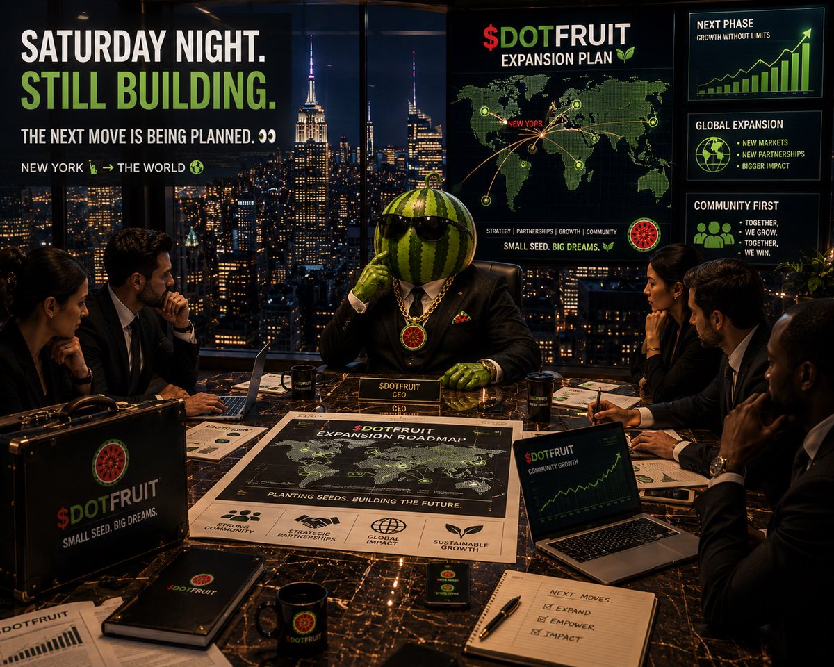 TheDotFruit's tweet photo. 🍉🗽 SATURDAY IN NEW YORK — BUT $DOTFRUIT IS STILL WORKING.

While the city enjoys the weekend, $DOTFRUIT has been busy behind the scenes structuring the next moves for expansion. 🌎🌱

No days off when you’re building something from the ground up.

📈 Planning the next phase
🌎 Thinking bigger
🤝 Strengthening the community
🌱 Preparing the next seeds

The New York stay isn’t just about enjoying the view…

It’s about preparing for what comes NEXT. 👀🔥

Everything we do is focused on creating positive momentum for the $DOTFRUIT community.

Saturday or not…

THE FRUIT KEEPS WORKING. 🍉💼

Small Seed. Big Dreams. 🌱