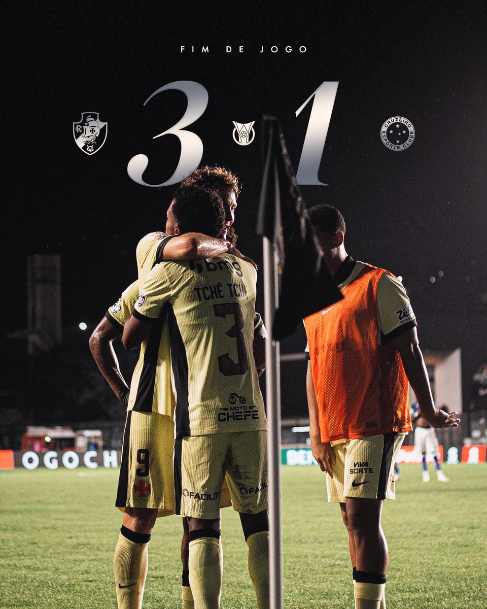 VascodaGama's tweet photo. FIM DE JOGO EM SÃO JANUÁRIO! 

𝑵𝑶 𝑮𝑹𝑰𝑻𝑶 𝑫𝑨 𝑻𝑶𝑹𝑪𝑰𝑫𝑨, COM GOLS DE TCHÊ TCHÊ, LUCAS FREITAS E DAVID, VASCO FAZ VALER O MANDO DE CAMPO E CONQUISTA MAIS TRÊS PONTOS NO CAMPEONATO BRASILEIRO! 

VITÓRIA DO GIGANTE DA COLINA NO CALDEIRÃO! 💢

#VASxCRU 3️⃣ - 1️⃣
#Brasileirão2026
#VascoDaGama️