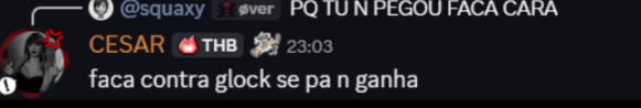 iluminadosccp's tweet photo. 🚨 URGENTE: CESARTHB CONFIRMA O USO DE UMA GLOCK POR PARTE DO FONTNELLIRJ PARA AMEAÇAR-LO https://t.co/dFIyFTO8VY