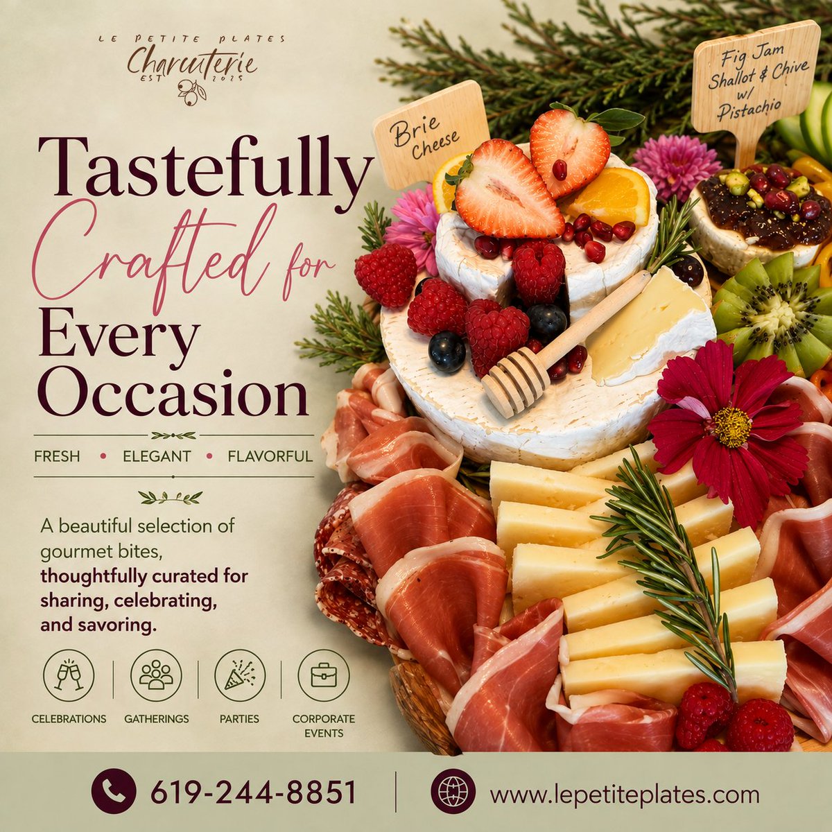 LePetitePlates's tweet photo. Make every gathering worth savoring.

Charcuterie Crafted for Memorable Moments.

FRESH • ELEGANT • FLAVORFUL

Perfect for Birthdays, Weddings, Parties, Corporate Events, Celebrations, Gatherings..

619-244-8851 | https://t.co/4xxeFhfa60

#Charcuterie https://t.co/R3oVQkbyir