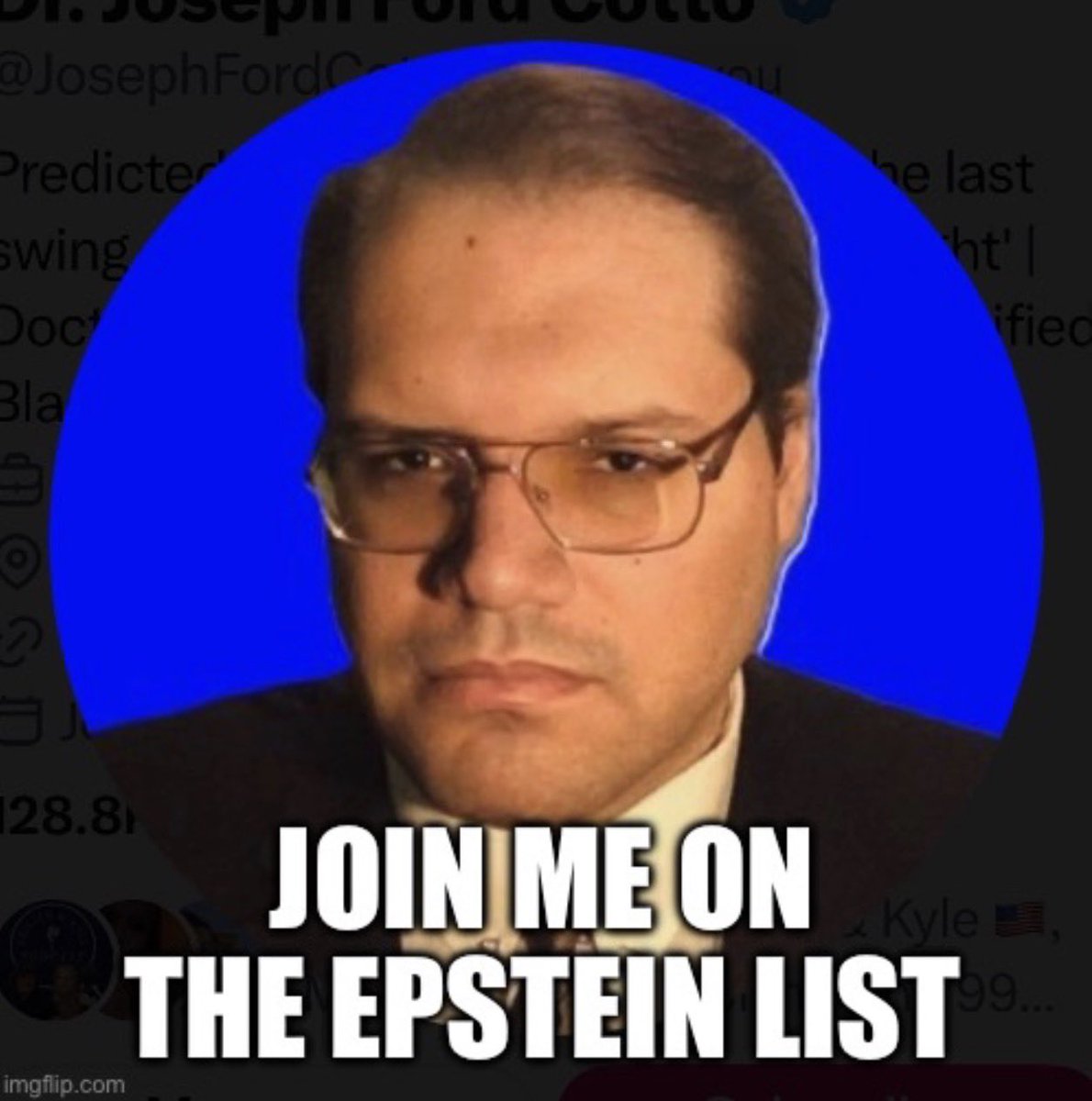 PeakOfTruth's tweet photo. @JosephFordCotto No, I think millions of Trump voters believed him when he said he’d release the Epstein Files.
The good, honest moral Republicans want to know everyone who was fucking children.
Those are the ones walking away, in utter disgust
Why don’t you?
Are you on the #EpsteinList? https://t.co/JOCCxO1ugI