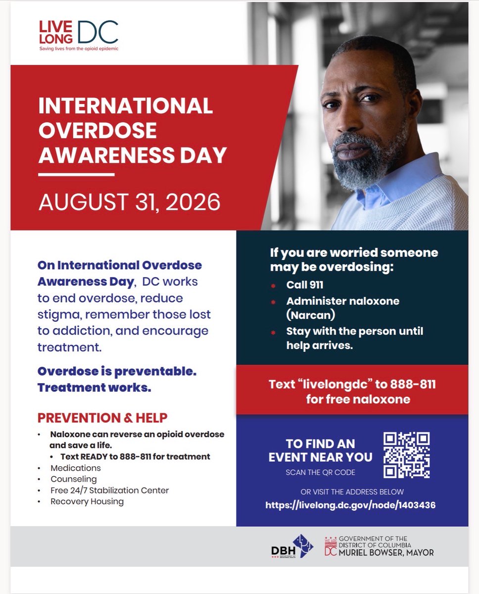 DBHRecoversDC's tweet photo. Tomorrow. Join faith leaders, Sun. Aug 30, for messages of hope, healing, and understanding that addiction can be treated. #OverdoseAwareness

💜 Matthew's Memorial Baptist, 2616 MLK Ave SE
💜 New Bethel Baptist 1739 9th St NW
💜 Campbell AME, 2562 MLK  Ave SE

Info: click below https://t.co/jy4f0xV9qE