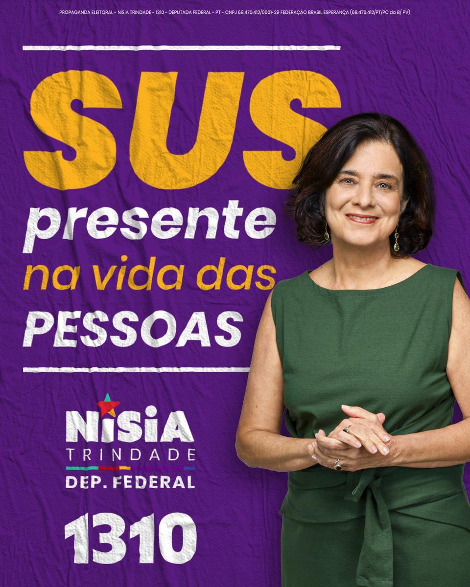 nisia_trindade's tweet photo. O SUS precisa avançar, e Nísia sabe como fazer!

Saúde chegando a quem mais precisa, das favelas a todo o Brasil.
Farmácia Popular forte e combate às desigualdades.

É hora de colocar o SUS no centro do futuro do país!

#MaisSaúde ❤️
#MaisCiência 🧬
#MaisFuturo 🌍

Pelo estado do Rio de Janeiro ,

NÍSIA TRINDADE
DEPUTADA FEDERAL 1310