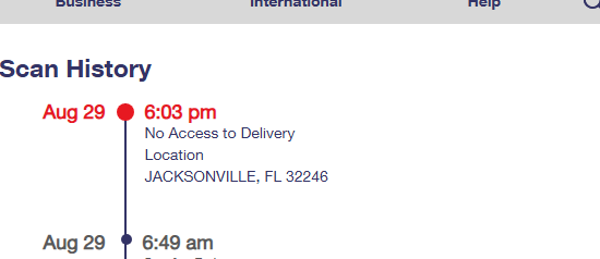 biggggant's tweet photo. hey @USPSHelp  explain this bullshit . The delivery location looks accessible to me!!!!!! https://t.co/fHu4czbmG2