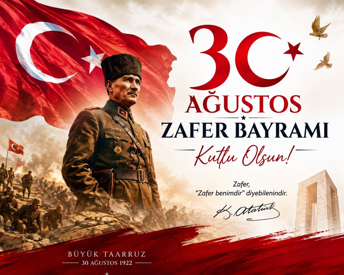 SonerSolmaz41's tweet photo. 30 Ağustos Zafer Bayramı kutlu olsun.

#30AgustosZaferBayramı https://t.co/zqNrOBm4I6