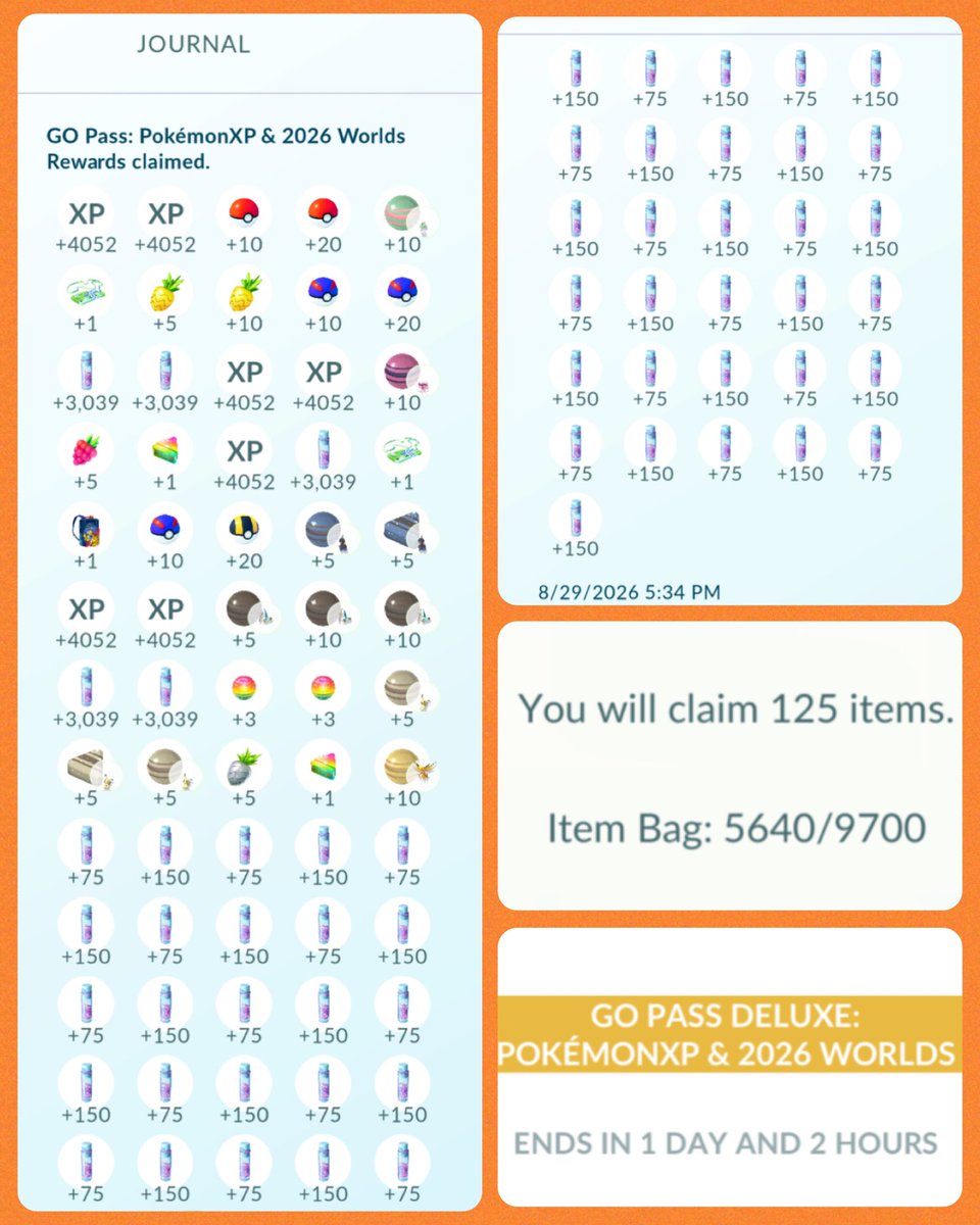 KamikeoPoGo's tweet photo. CLAIMED:
#GoPassDeluxePokemonXP #Rank60 Rewards 😎
… And a VERY FAMILIAR #Pikachu CP
✨#Stardust✨🥳
… 👊🏾🐻 GRIND!
#GoPass #GoPassDeluxe2026Worlds #GoPassDeluxe #2026Worlds
#PokemonGo #PokemonGoApp https://t.co/DLZb1nHIZE